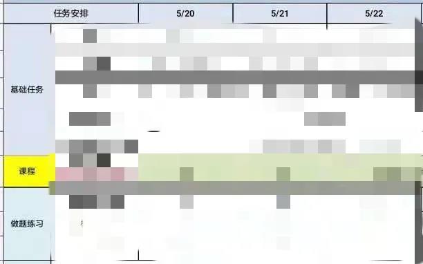 定制的备考计划任务表